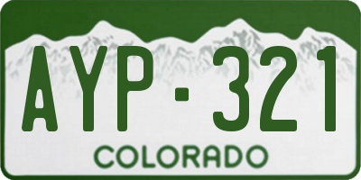 CO license plate AYP321