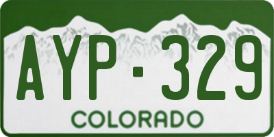 CO license plate AYP329