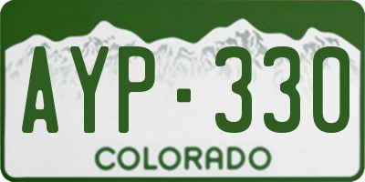 CO license plate AYP330