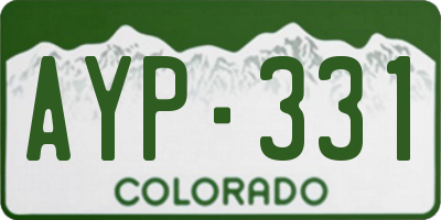 CO license plate AYP331