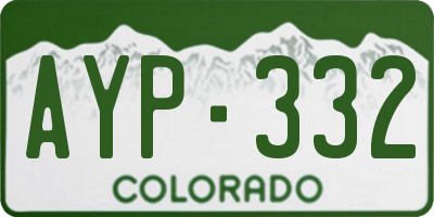 CO license plate AYP332