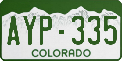 CO license plate AYP335