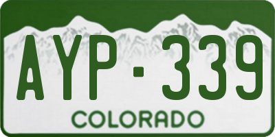 CO license plate AYP339