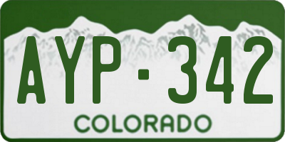 CO license plate AYP342