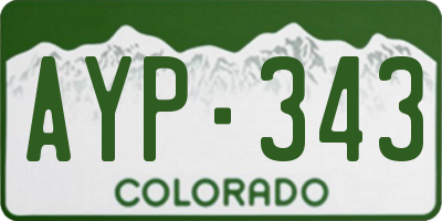 CO license plate AYP343