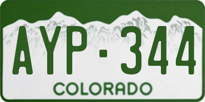 CO license plate AYP344