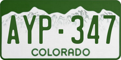 CO license plate AYP347