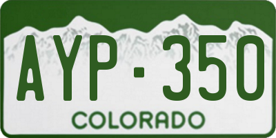 CO license plate AYP350