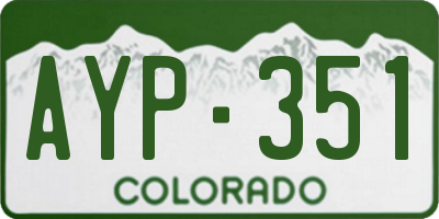 CO license plate AYP351