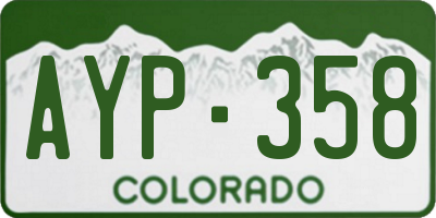 CO license plate AYP358