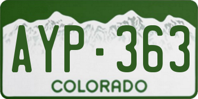 CO license plate AYP363