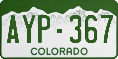 CO license plate AYP367