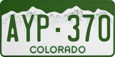 CO license plate AYP370