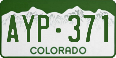 CO license plate AYP371