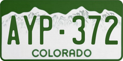 CO license plate AYP372