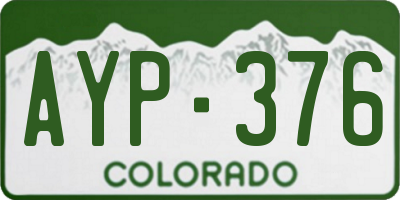 CO license plate AYP376