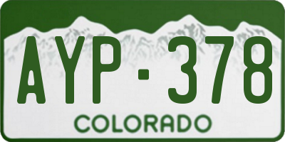CO license plate AYP378