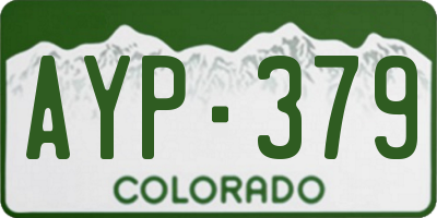 CO license plate AYP379
