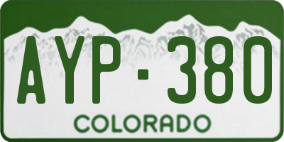 CO license plate AYP380