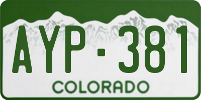 CO license plate AYP381