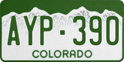 CO license plate AYP390