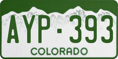 CO license plate AYP393