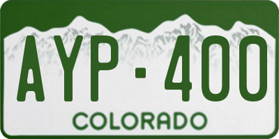 CO license plate AYP400