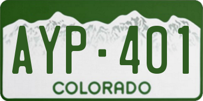 CO license plate AYP401