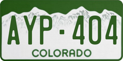 CO license plate AYP404