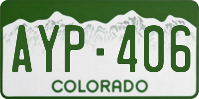 CO license plate AYP406