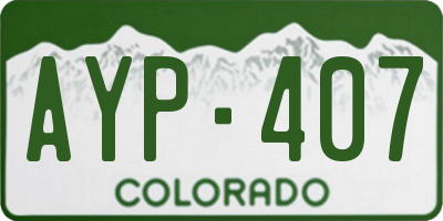 CO license plate AYP407
