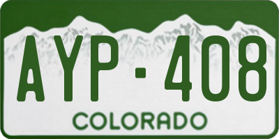 CO license plate AYP408