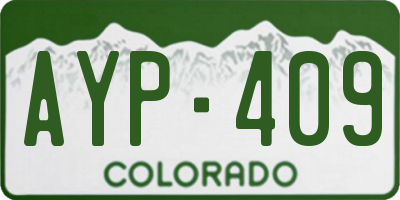 CO license plate AYP409