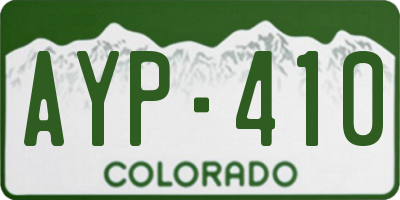 CO license plate AYP410