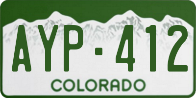 CO license plate AYP412