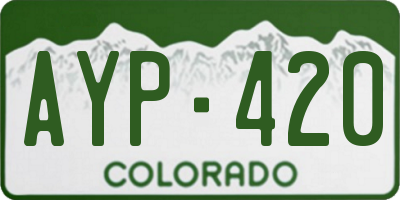 CO license plate AYP420