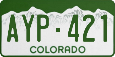 CO license plate AYP421