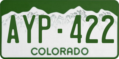 CO license plate AYP422