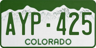 CO license plate AYP425