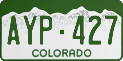 CO license plate AYP427