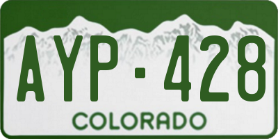 CO license plate AYP428