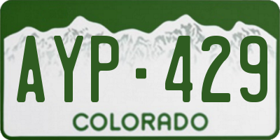 CO license plate AYP429