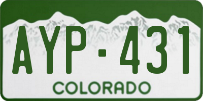 CO license plate AYP431