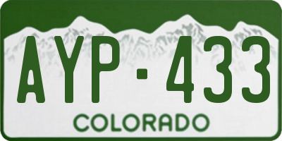 CO license plate AYP433