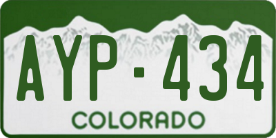 CO license plate AYP434