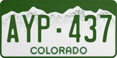 CO license plate AYP437