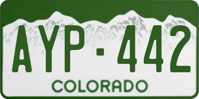 CO license plate AYP442