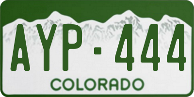 CO license plate AYP444