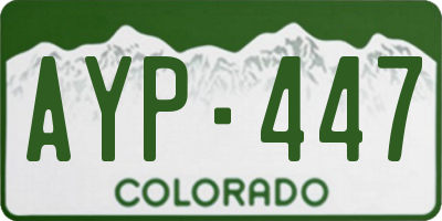 CO license plate AYP447