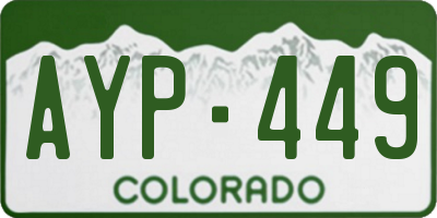 CO license plate AYP449